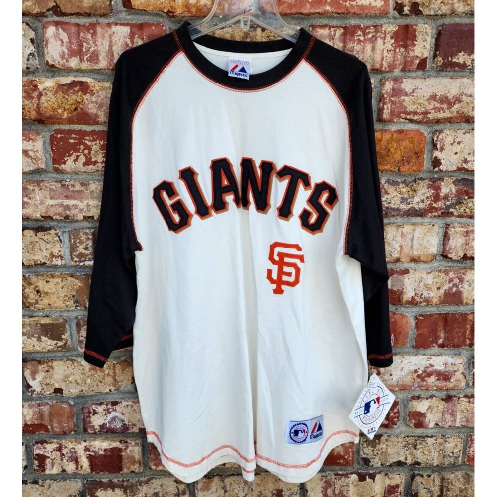 vtg majestic san francisco giants men XL t shirt patch NWT genuine merch *read*